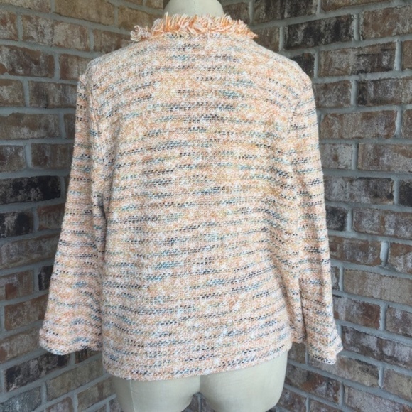 NWT Chico’s Textured Fringe 3/4 Sleeves Sweater 12 - Picture 3 of 6